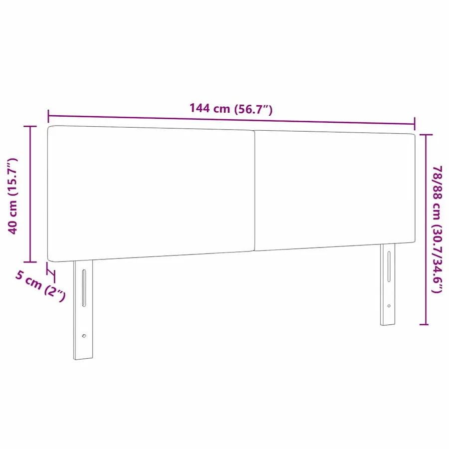 Tête de lit LED Vert gris 144 cm Tissu en velours côtelé - 8