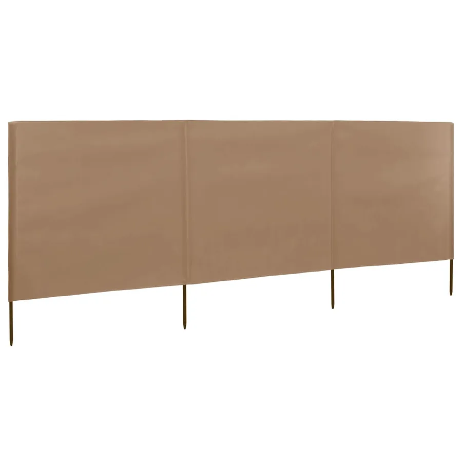 Paravent 3 panneaux Tissu 400 x 160 cm Taupe - 2