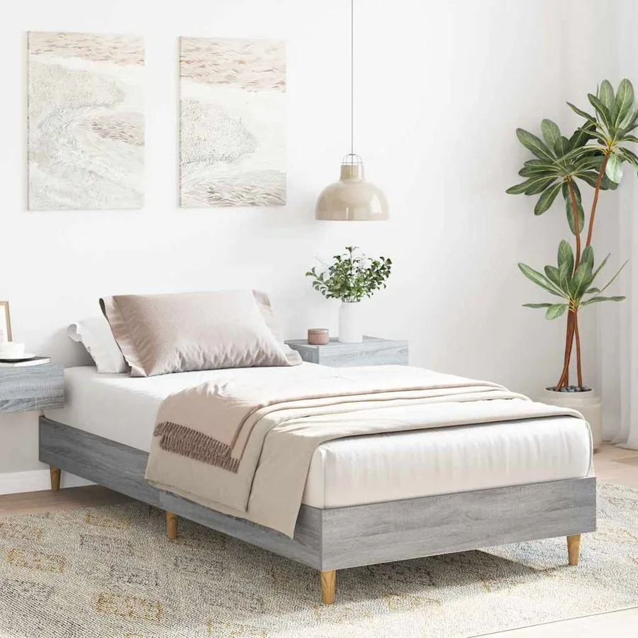 Cadre de lit Gris Sonoma 203 x 93 x 25 cm Bois d'ingénierie - 3