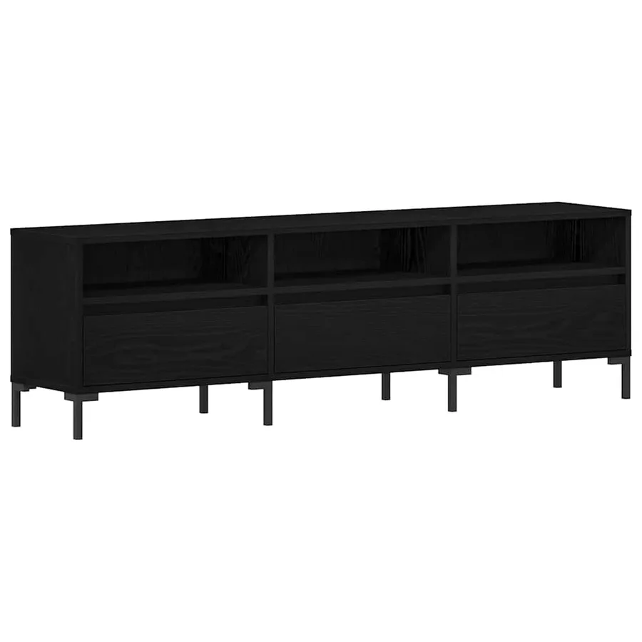Meuble TV Chêne noir 150 x 30 x 44,5 cm Bois d'ingénierie - 2