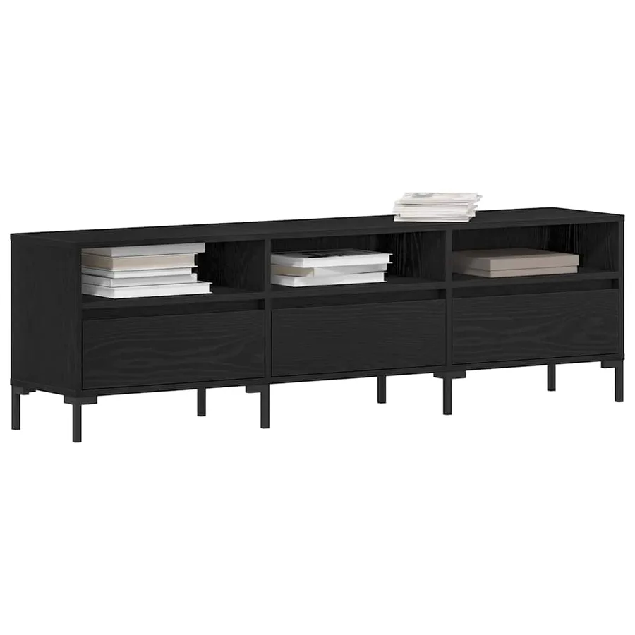 Meuble TV Chêne noir 150 x 30 x 44,5 cm Bois d'ingénierie - 3