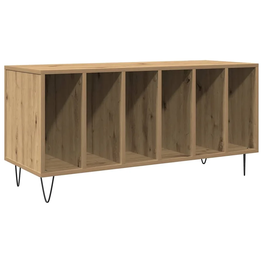 Meuble à vinyles chêne artisanal 100 x 38 x 48 cm - 2