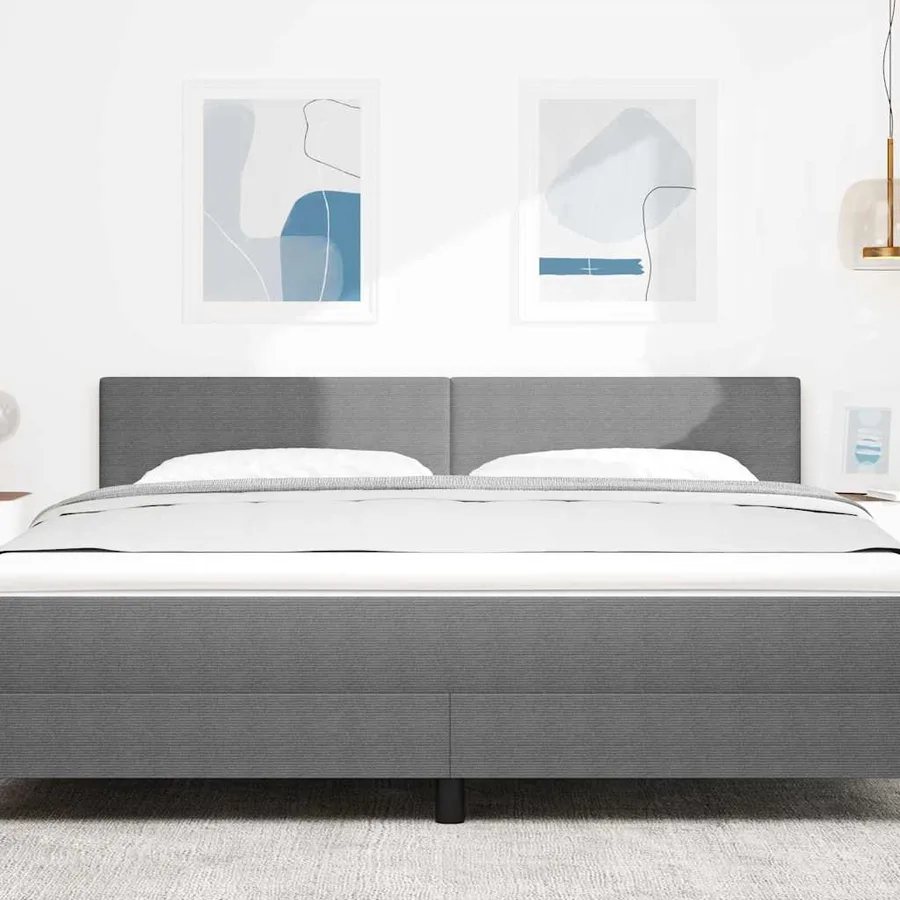 Tête de lit Gris clair 180 cm Tissu en velours côtelé - 3