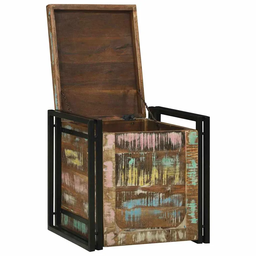 Boîte de rangement 50 x 50 x 50 cm Bois Recyclé Solide - 2