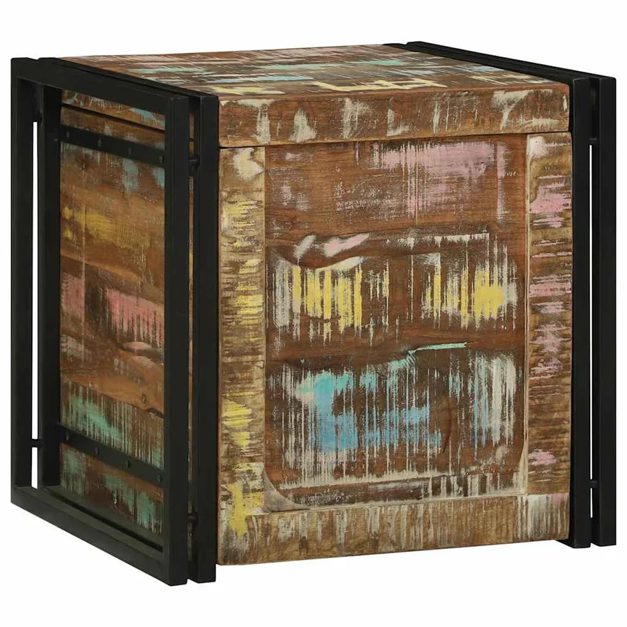 Boîte de rangement 50 x 50 x 50 cm Bois Recyclé Solide - 3