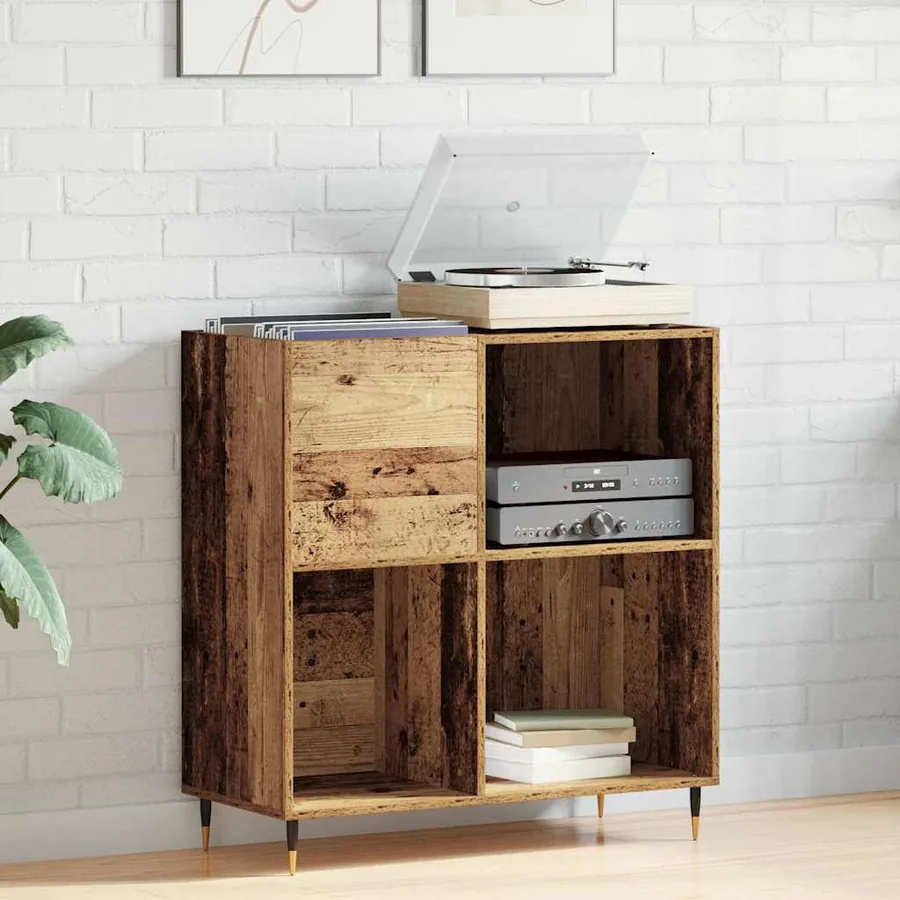 Meuble à vinyles Bois ancien 85 x 38 x 89 cm Bois d'ingénierie