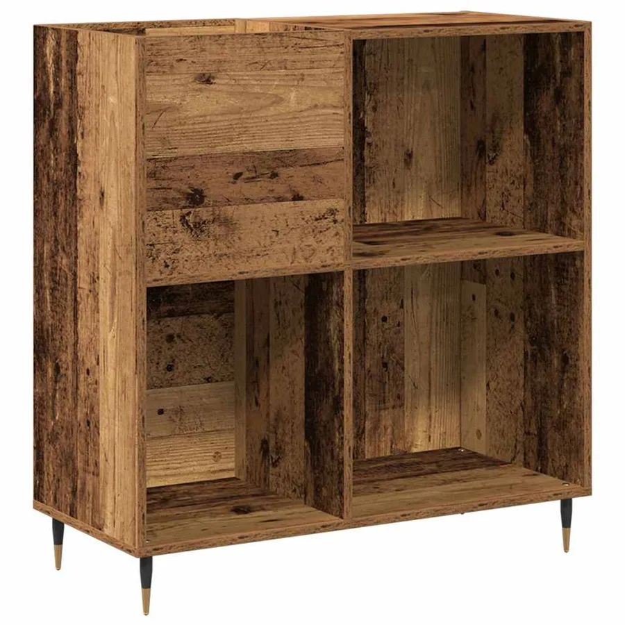 Meuble à vinyles Bois ancien 85 x 38 x 89 cm Bois d'ingénierie - 2
