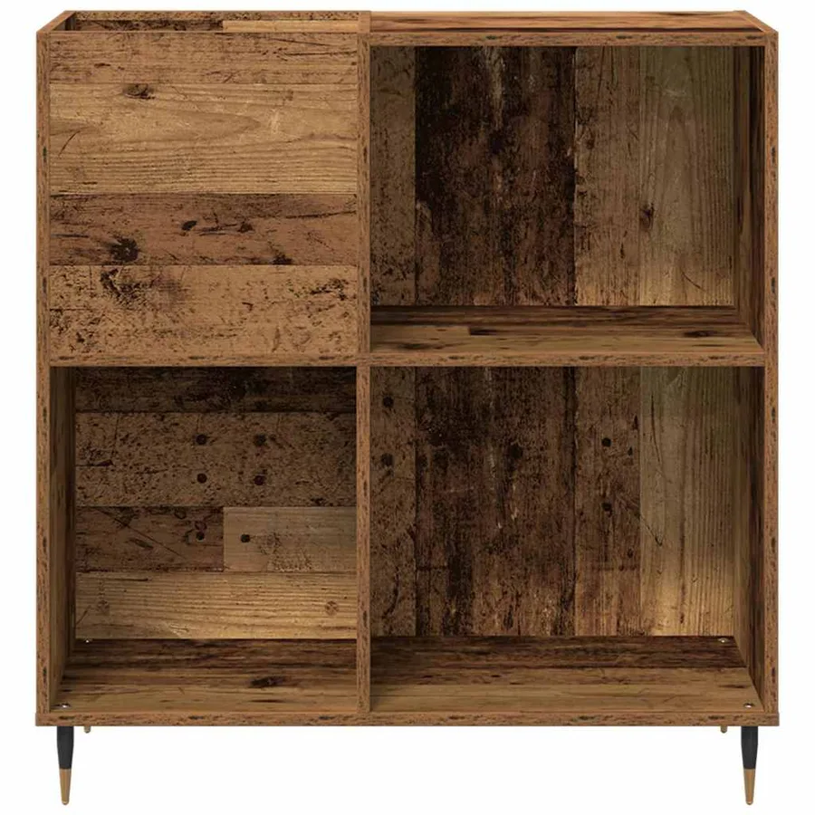Meuble à vinyles Bois ancien 85 x 38 x 89 cm Bois d'ingénierie - 5