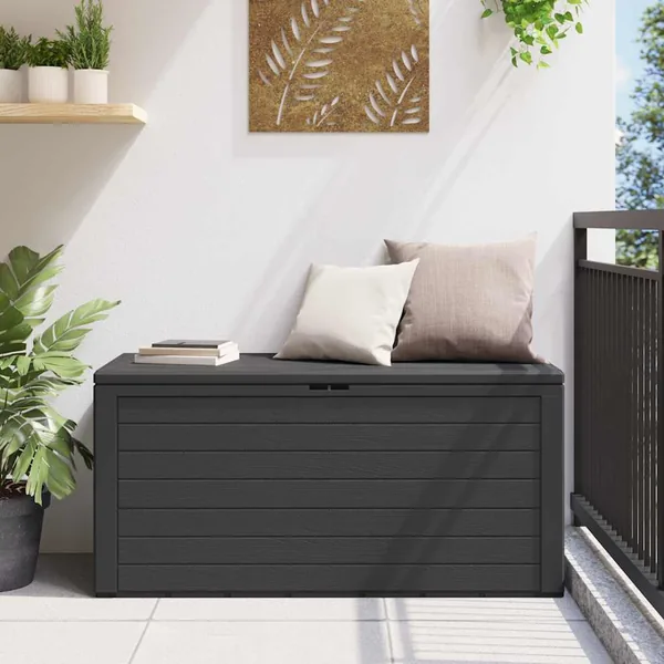 Garden storage box Anthracite 116x44x55 cm