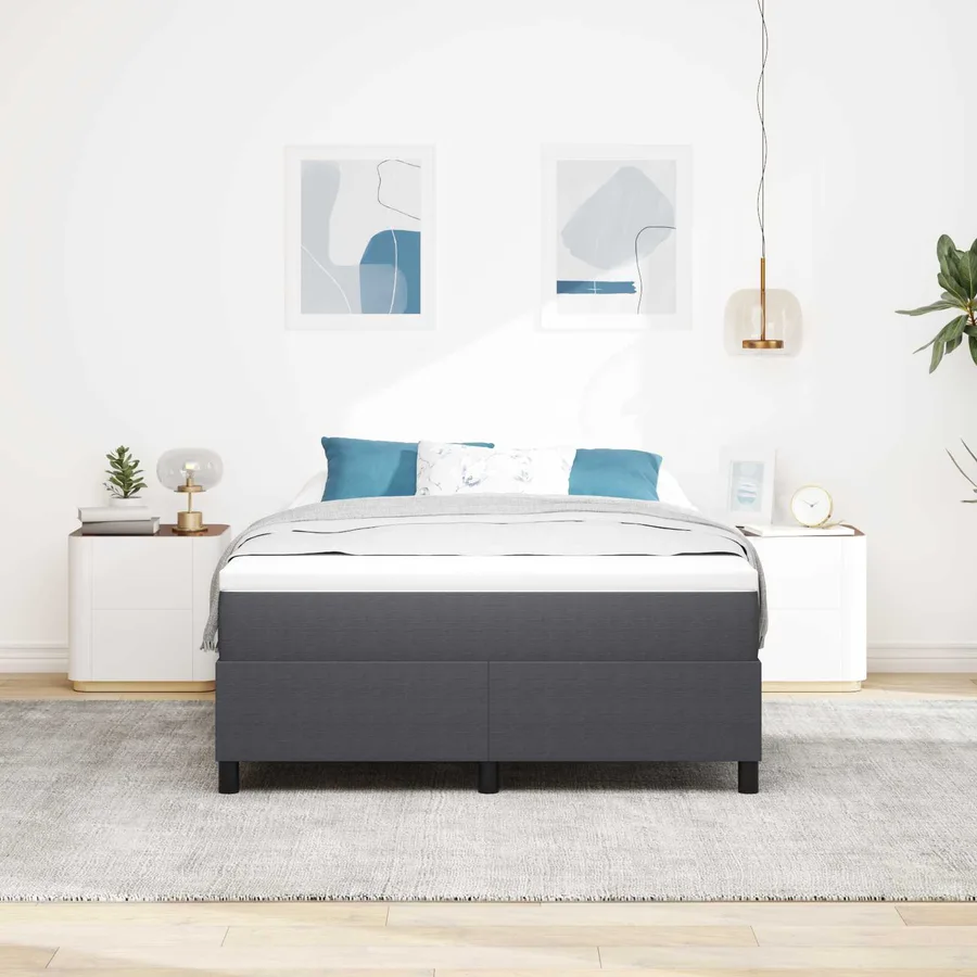Cadre de lit plateforme Gris foncé 140 x 190 cm - 3