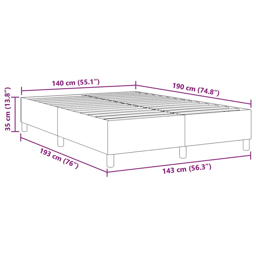 Cadre de lit plateforme Gris foncé 140 x 190 cm - 8