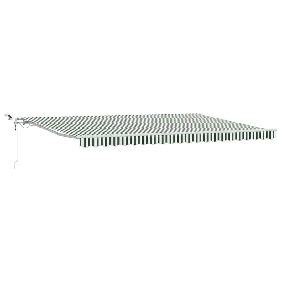 Auvent rétractable Vert et blanc 500 × 300 cm Polyester - 2