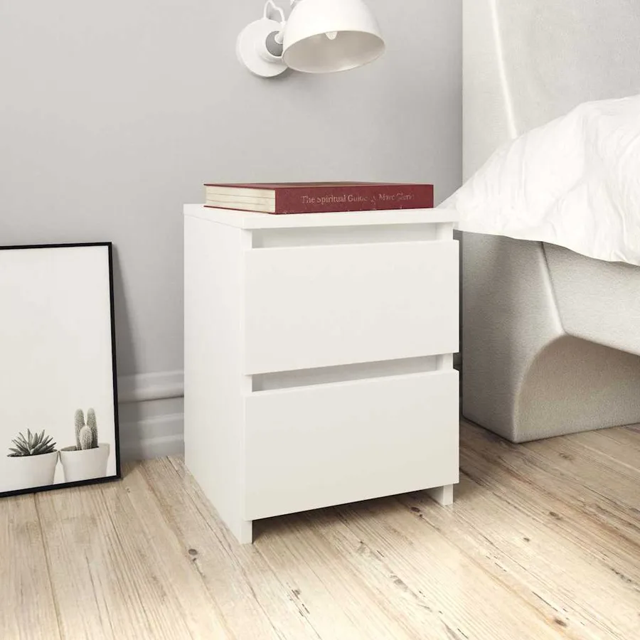 Tables de chevet 2 pcs Blanc 30x30x40 cm Bois d'ingénierie - 6