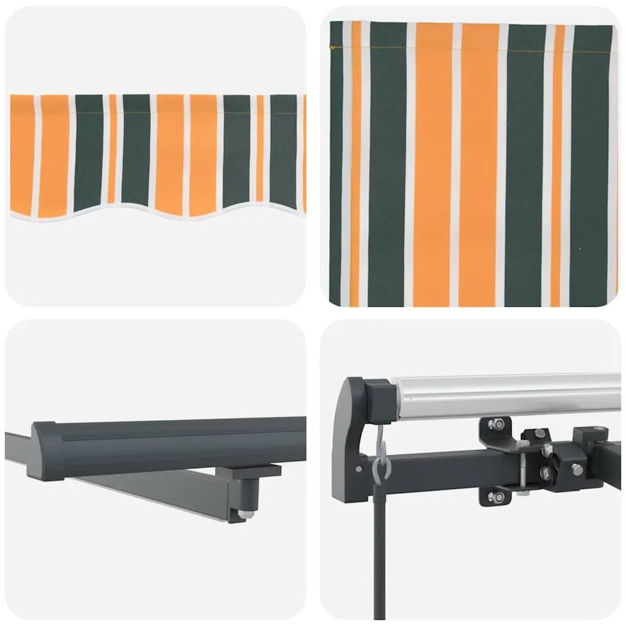 Auvent rétractable Vert et jaune 400 × 300 cm - 10