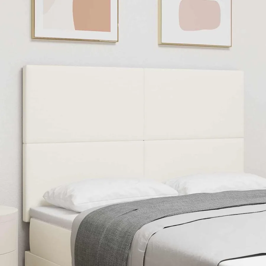 Tête de lit Crème 144 cm Tissu en velours côtelé