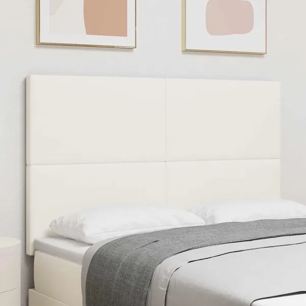 Tête de lit Crème 144 cm Tissu en velours côtelé
