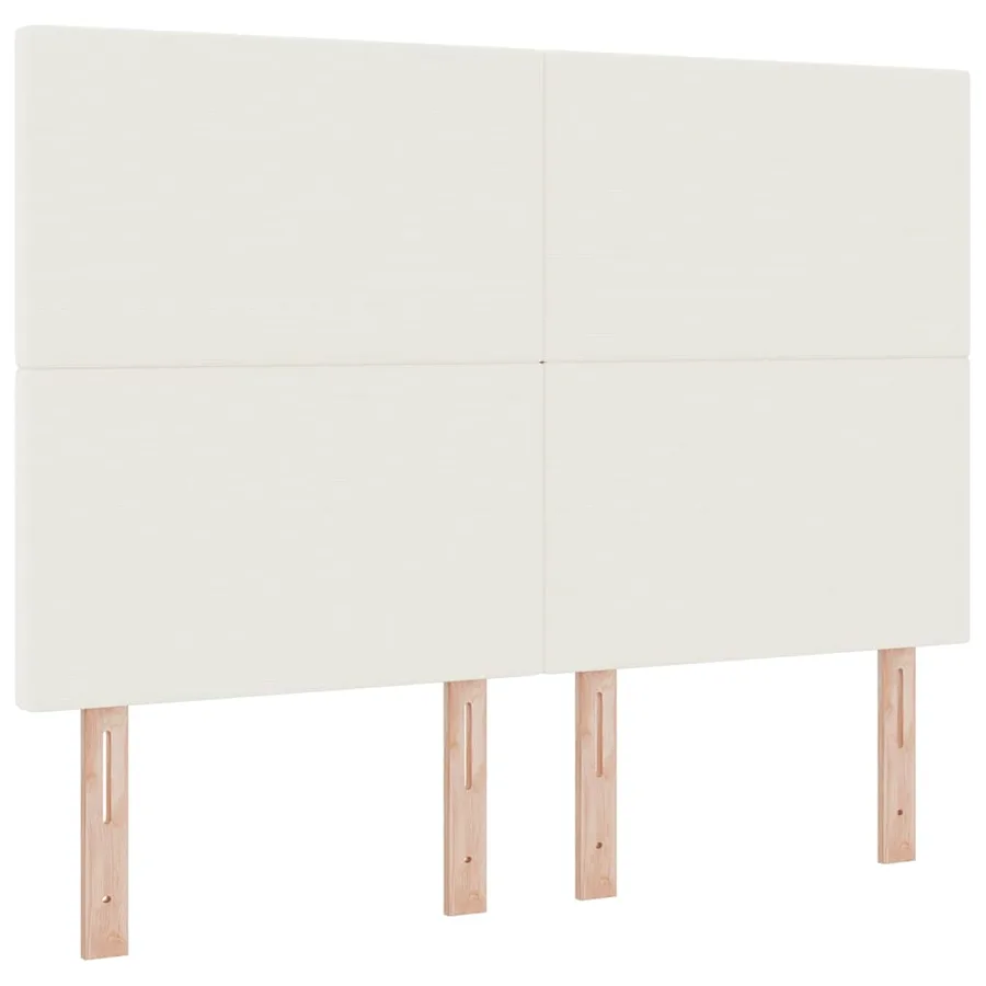 Tête de lit Crème 144 cm Tissu en velours côtelé - 2