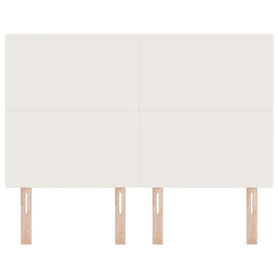 Tête de lit Crème 144 cm Tissu en velours côtelé - 4