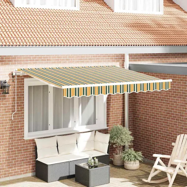 Auvent Rétractable Vert 300 x 200 cm tissu