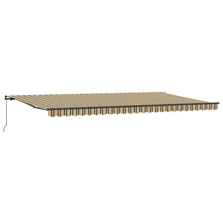 Auvent rétractable Vert et jaune 600 × 300 cm - 2