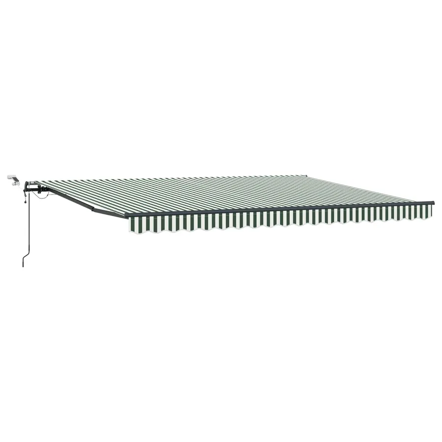 Auvent rétractable Vert et blanc 450 × 300 cm Polyester - 2