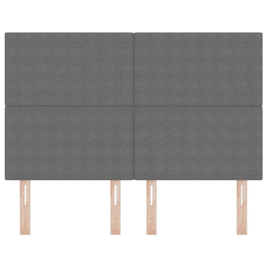 Tête de lit Gris clair 144 cm Tissu en velours côtelé - 4