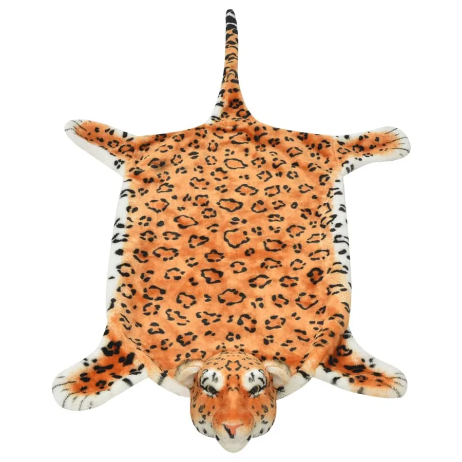 Tapis en peluche en forme de léopard 139 cm Marron - 2