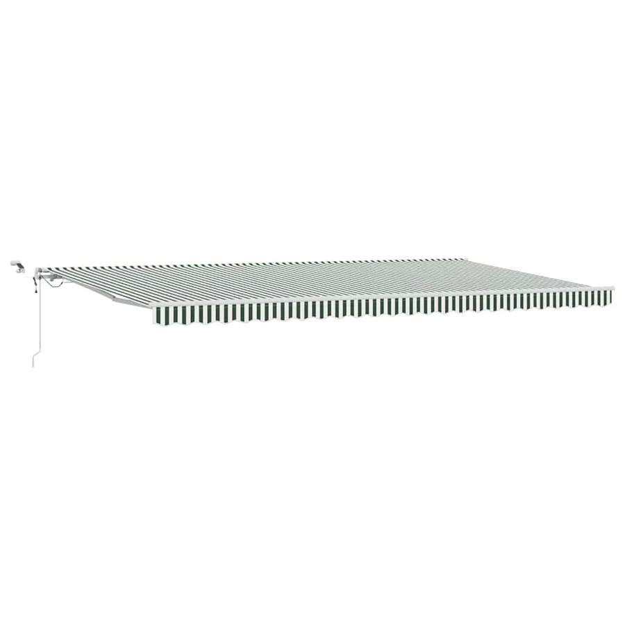 Auvent rétractable Vert et blanc 600 × 300 cm Polyester - 2