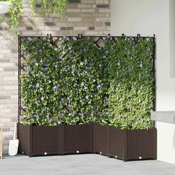 Cache-pot de jardin 5 pc Marron 120 x 120 x 143 cm PP