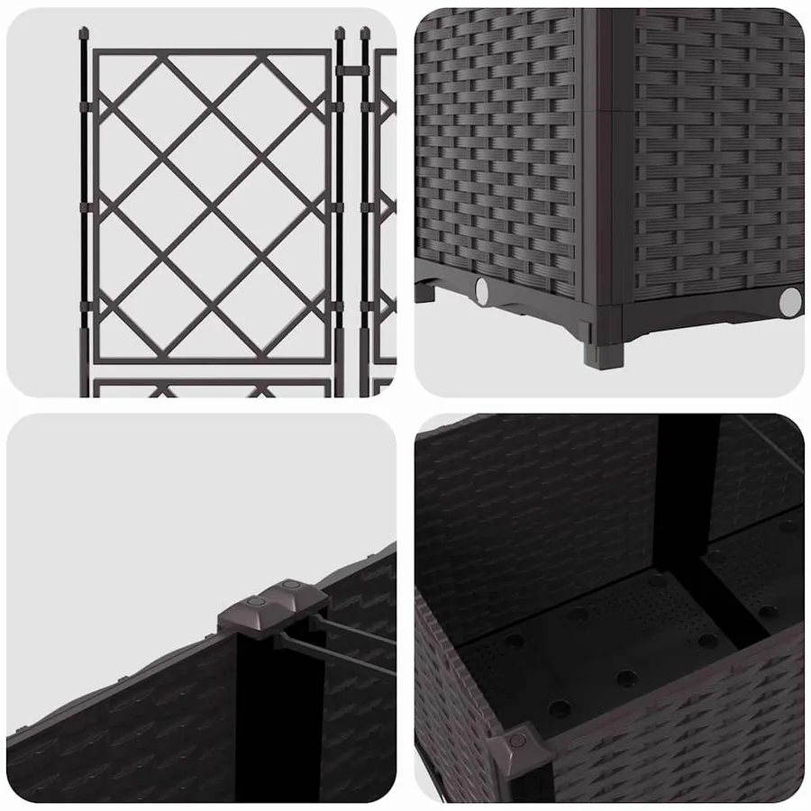 Cache-pot de jardin 5 pc Marron 120 x 120 x 143 cm PP - 7