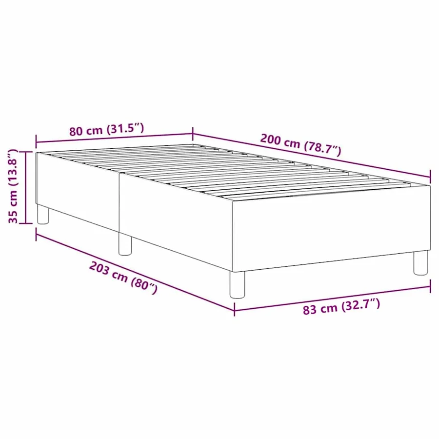 Cadre de lit plateforme Crème 80 x 200 cm - 10