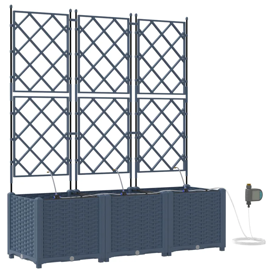 Cache-pot de jardin 3 pc Gris 120 x 40 x 142 cm PP