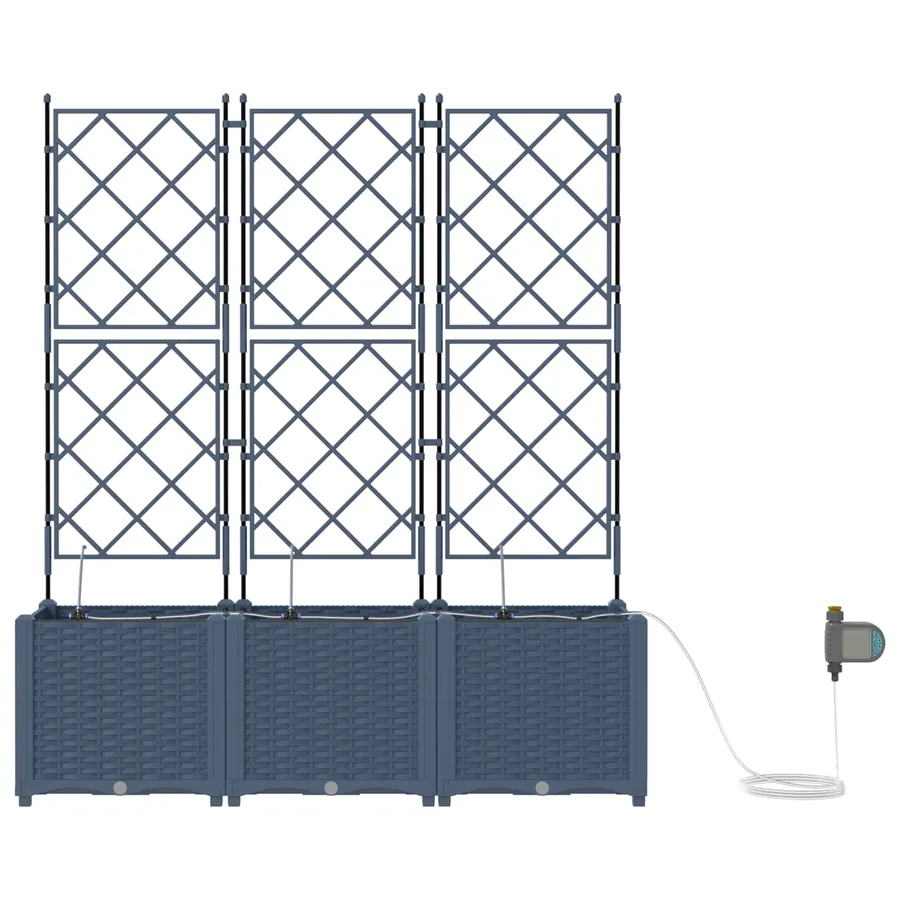 Cache-pot de jardin 3 pc Gris 120 x 40 x 142 cm PP - 2