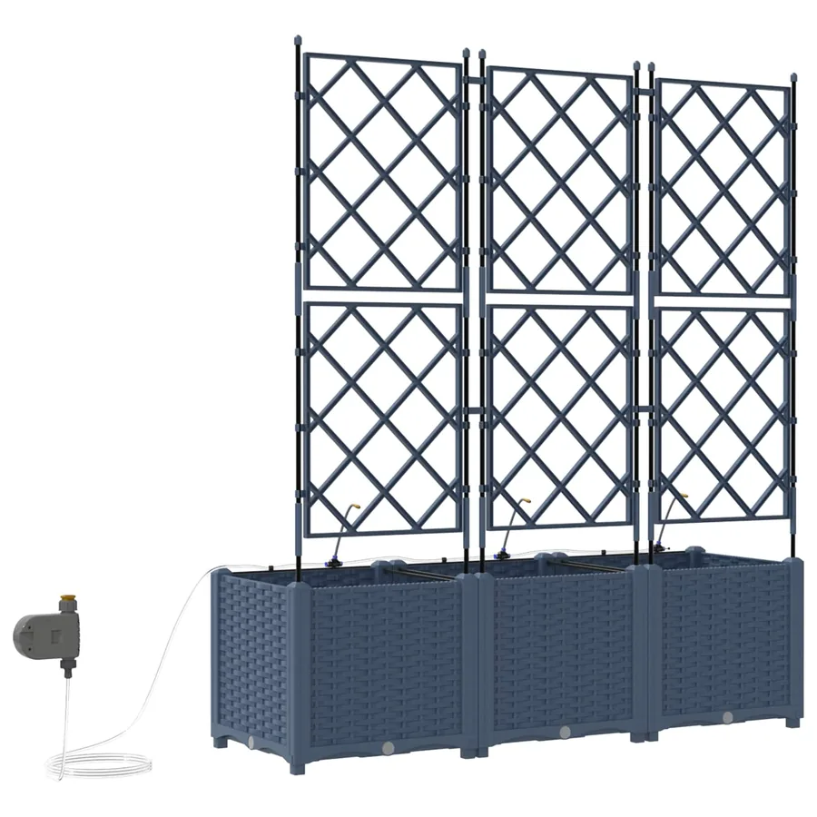 Cache-pot de jardin 3 pc Gris 120 x 40 x 142 cm PP - 4