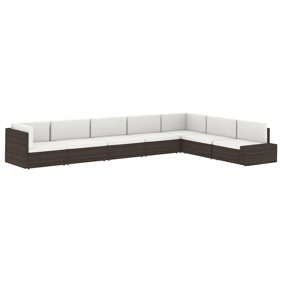 Canapé sectionnel 2 places Résine tressée Gris - 10