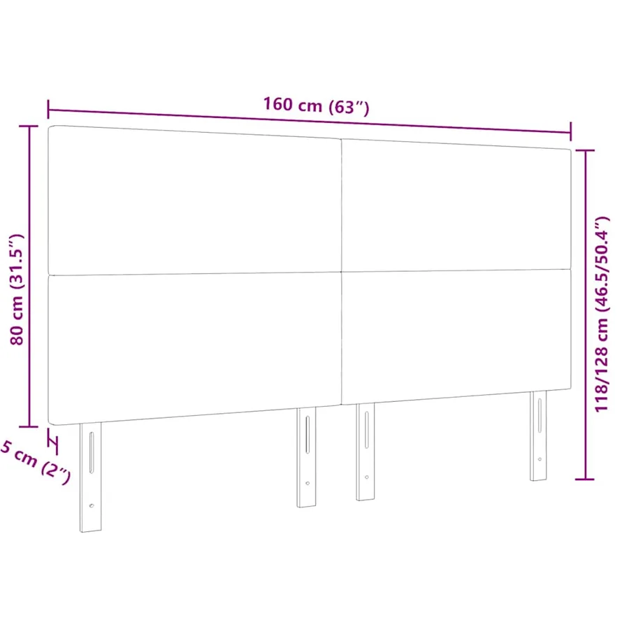 Tête de lit LED Vert gris 160 cm Tissu en velours côtelé - 8
