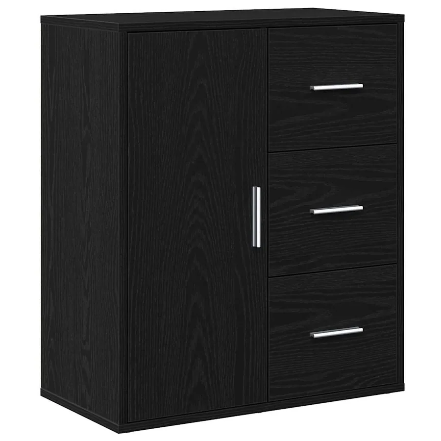 Buffet avec tiroir Chêne noir 60 x 31 x 70 cm Bois d'ingénierie - 2