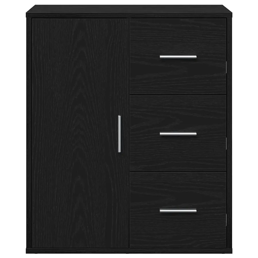 Buffet avec tiroir Chêne noir 60 x 31 x 70 cm Bois d'ingénierie - 6
