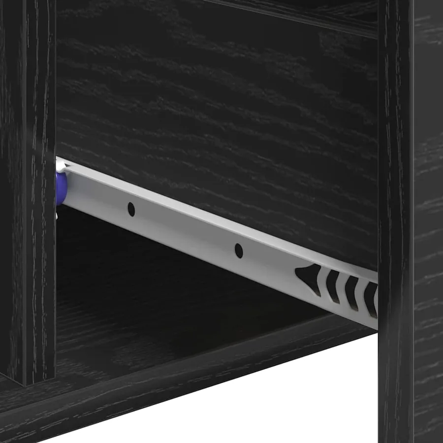 Buffet avec tiroir Chêne noir 60 x 31 x 70 cm Bois d'ingénierie - 9