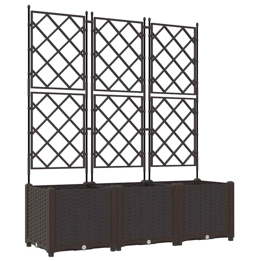Cache-pot de jardin 3 pc Marron 120 x 40 x 143 cm PP - 2