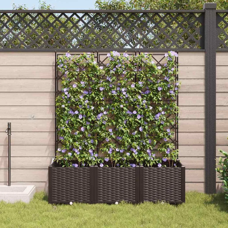 Cache-pot de jardin 3 pc Marron 120 x 40 x 143 cm PP - 3