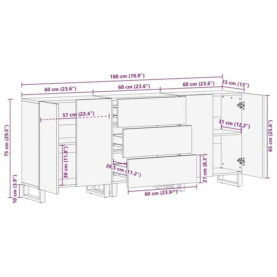 Ensemble de mobilier de salle de bain avec tiroir 3 pcs Blanc - 13