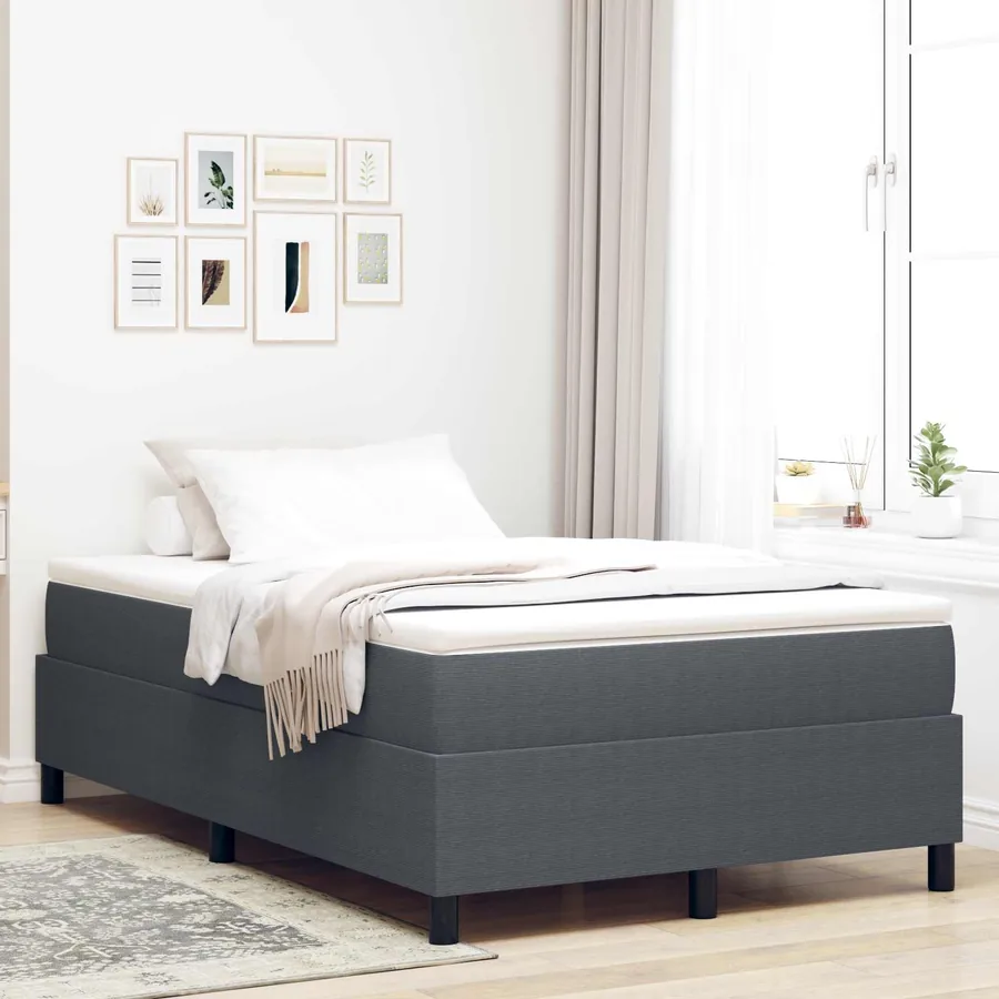 Cadre de lit plateforme Gris foncé 120 x 190 cm