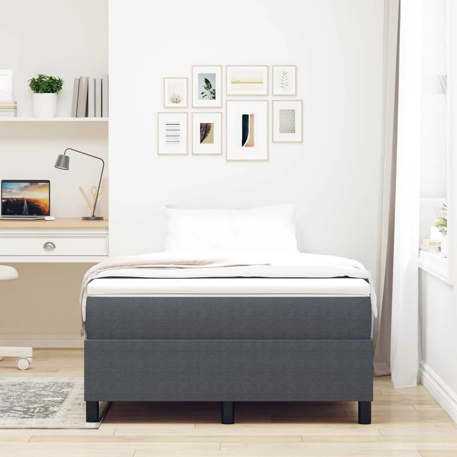 Cadre de lit plateforme Gris foncé 120 x 190 cm - 3