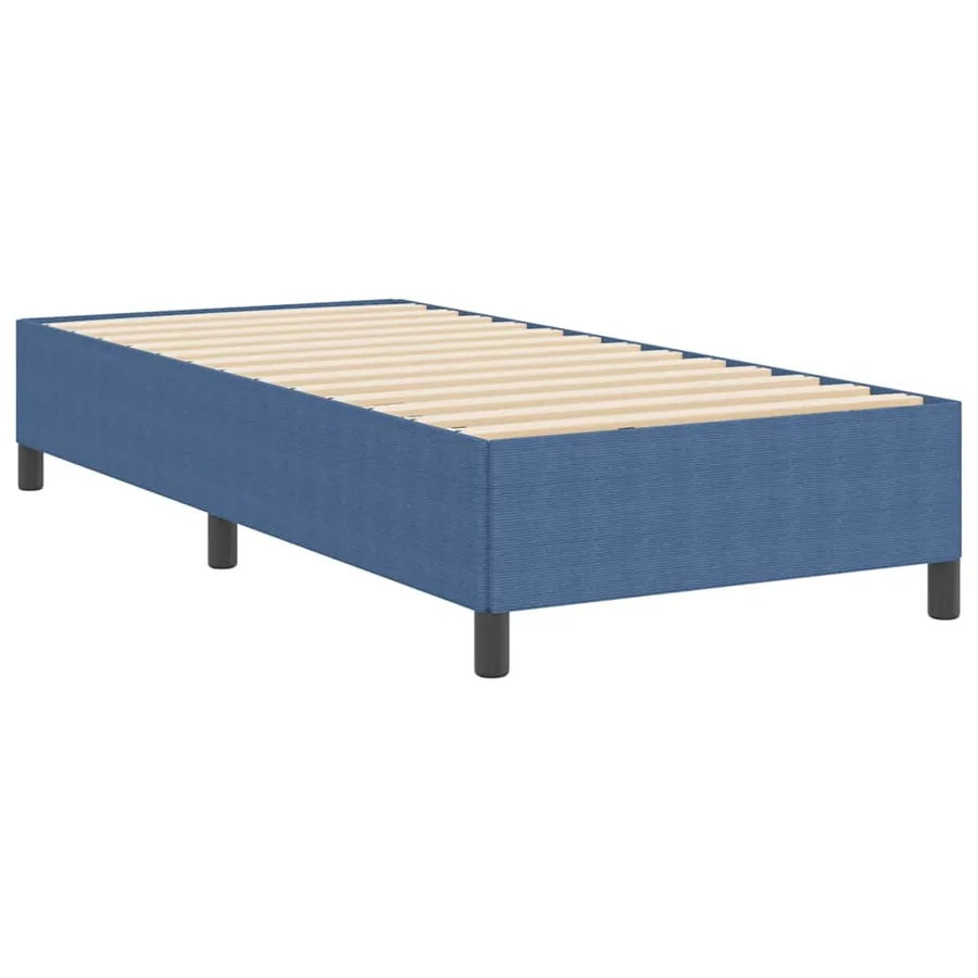 Lit à ressorts Bleu 100 x 200 cm Tissu en velours côtelé - 7