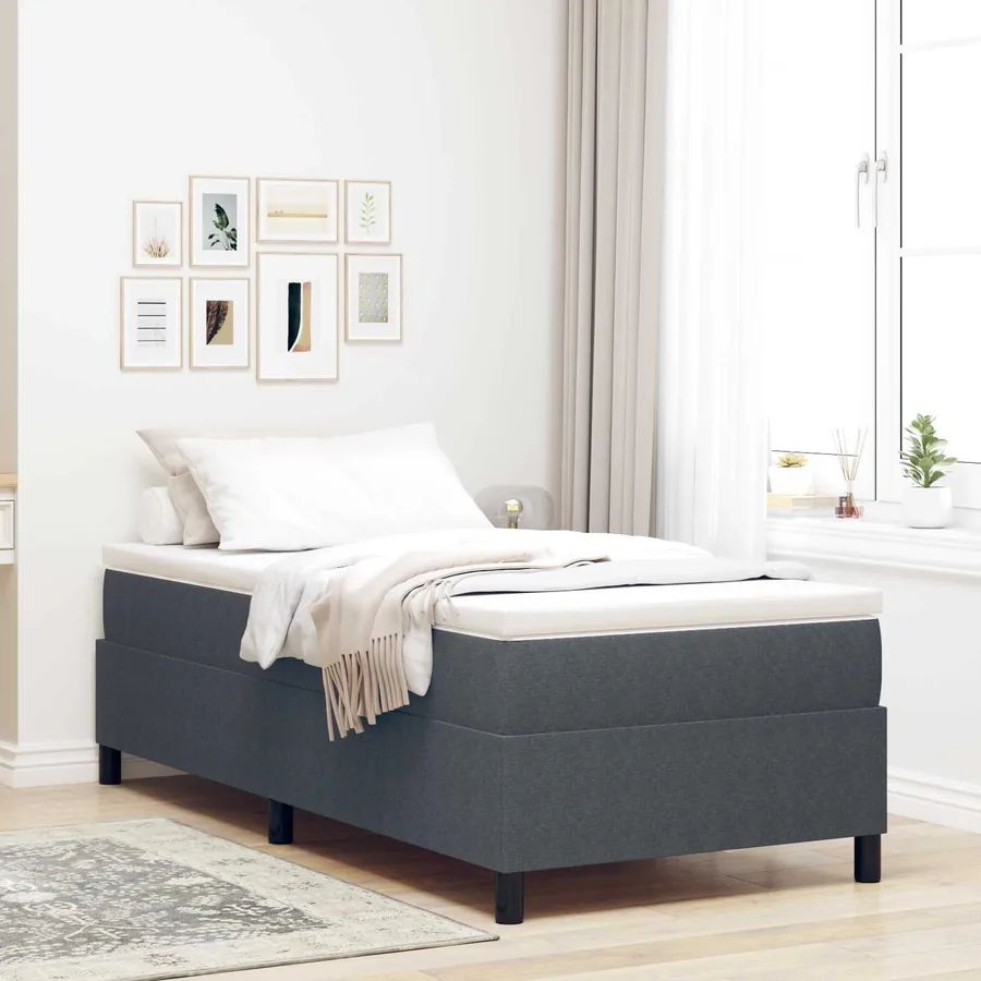 Cadre de lit plateforme Gris foncé 100 x 200 cm