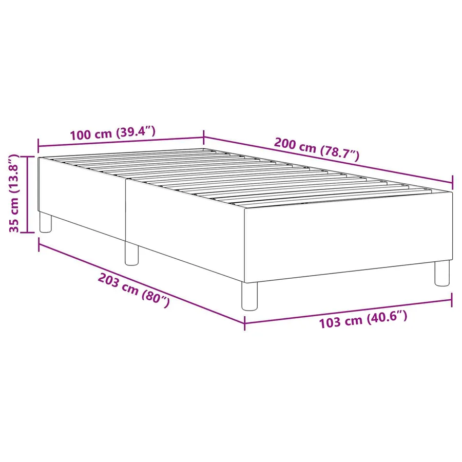 Cadre de lit plateforme Gris foncé 100 x 200 cm - 10