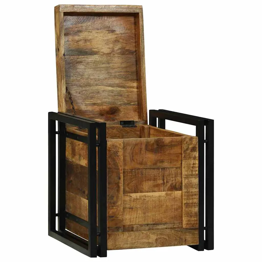Boîte de rangement 40 x 40 x 40 cm Bois de mangue massif - 2