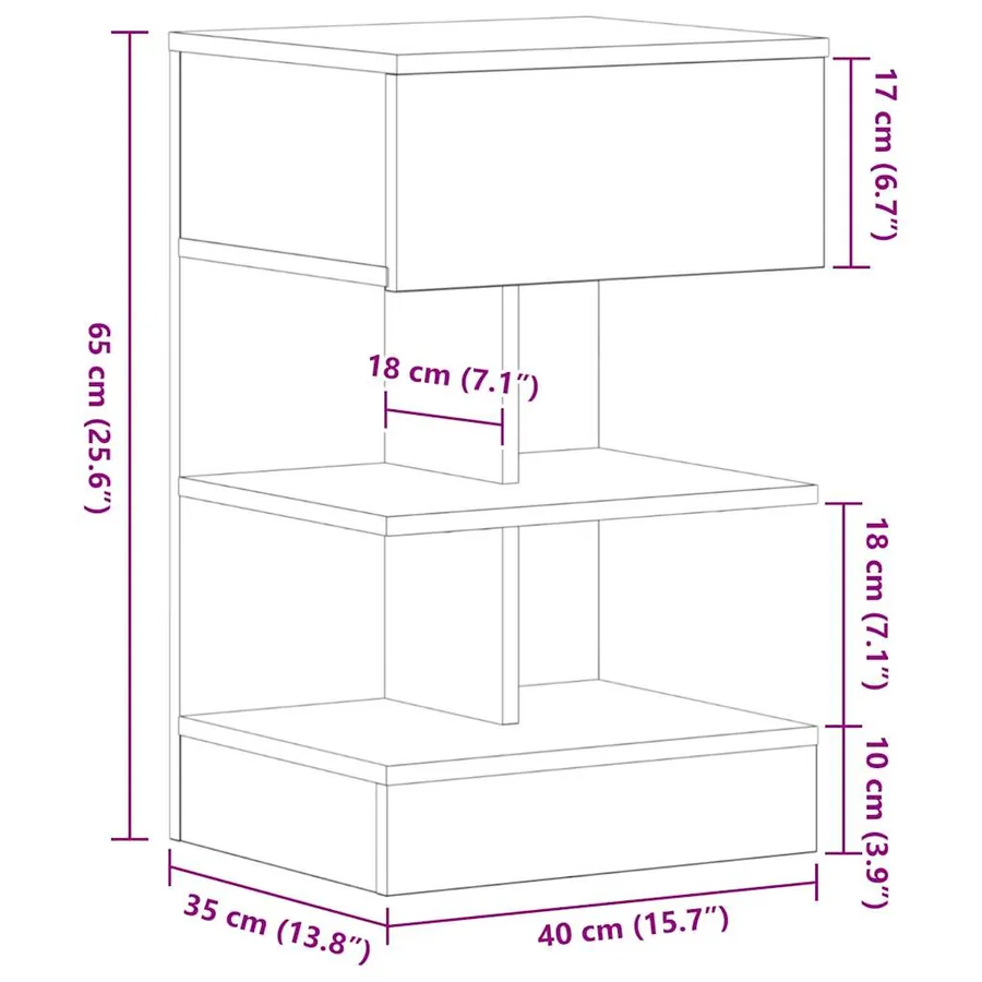 Cabinet de chevet avec tiroir 2 pcs Chêne noir 40 x 35 x 65 cm - 13