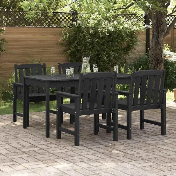 Chaise de jardin 4 pcs Noir 65,5 x 59 x 88 cm Polyéthylène